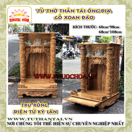 Tủ Thờ Thần Tài - Ông Địa Gỗ Xoan Đào - Ảnh 3