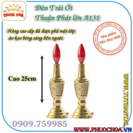 Đèn Đồng Trái Ớt Thờ Cúng - Ảnh 3
