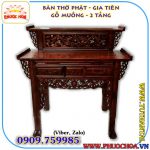 Bàn thờ Phật - Gia Tiên Gỗ Muồng 2 tầng 1m27