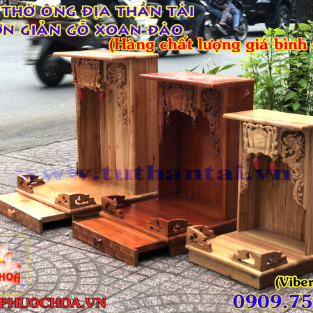 Bàn Thờ Tài Địa Gỗ Xoan Nhạt 40x60cm - Ảnh 3