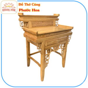 Bàn thờ Phật - Gia tiên gỗ sồi 2 tầng