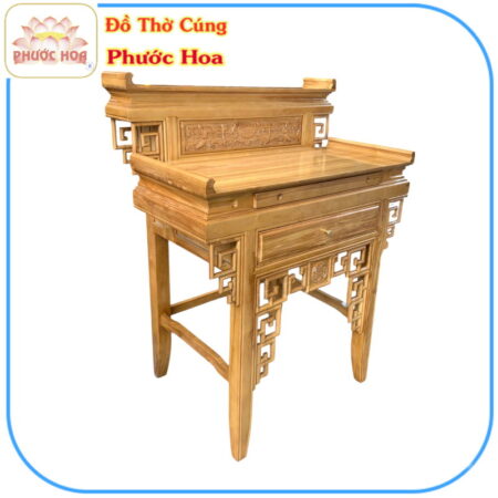 Bàn thờ Phật - Gia tiên gỗ sồi 2 tầng