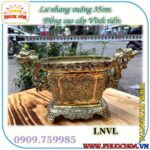 Lư nhang vuông đồng tai rồng