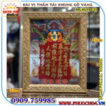 Bài Vị Thần Tài Ông Địa Khung Gỗ Màu Đỏ - Vàng
