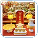 Trọn bộ thờ bài vị ông táo mạ vàng màu đỏ