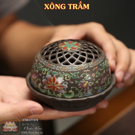 Lư xông trầm hương gốm sứ cao cấp - Ảnh 5