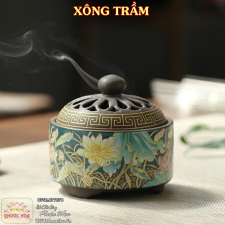Lư xông trầm hương gốm sứ cao cấp - Ảnh 4