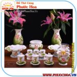 Bộ sứ sen nổi xanh
