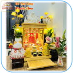 Bàn thờ ông địa gỗ thông tự nhiên