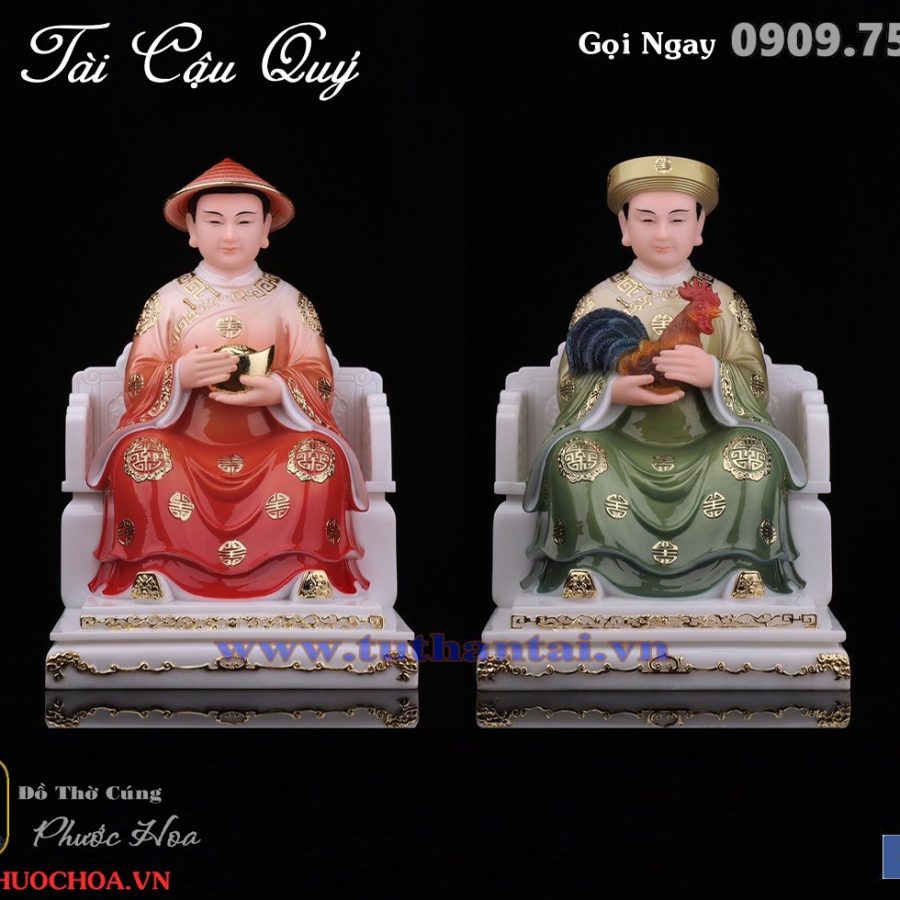 Tượng cậu tài cậu quý màu đỏ - màu xanh