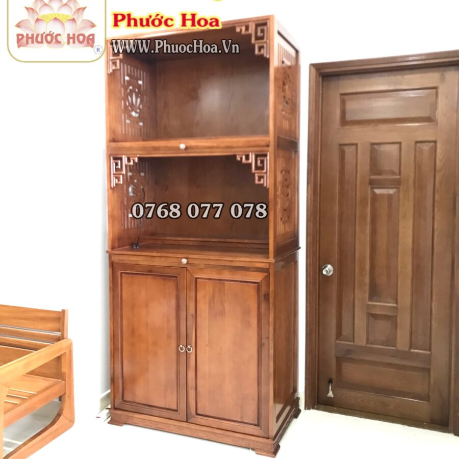 TỦ THỜ 3 TẦNG GỖ TỰ NHIÊN 1M07 - Ảnh 3