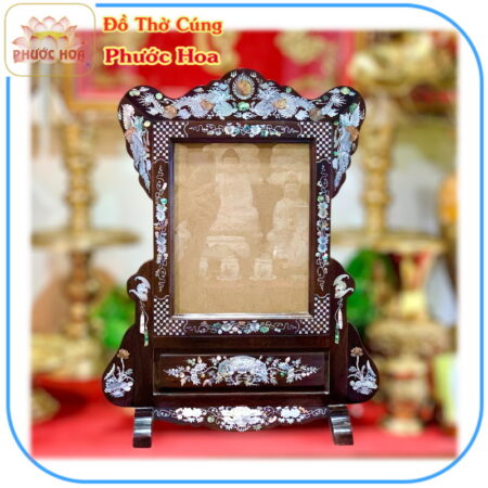 KHUNG HÌNH THỜ GỖ MUỒNG ĐEN CẨN XÀ CỪ - Ảnh 4