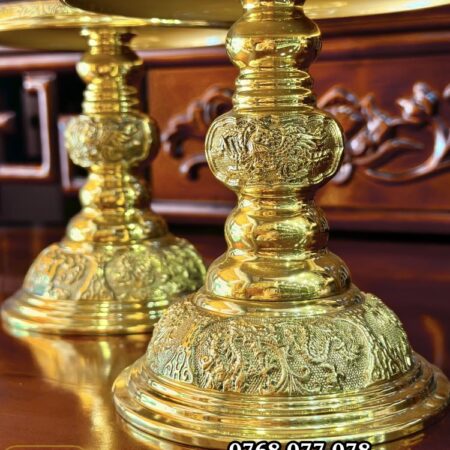 Cặp chân đèn đồng