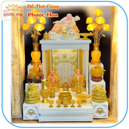 Bộ thờ đá vàng trang trí bàn thờ ông địa
