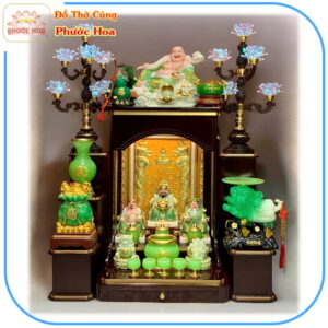 Trang trí trọn bộ thờ xanh ngọc cao cấp