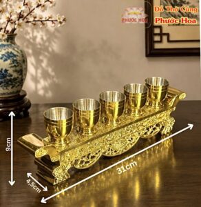 Bộ 5 ly án gấm đồng
