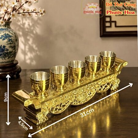 Bộ 5 ly án gấm đồng