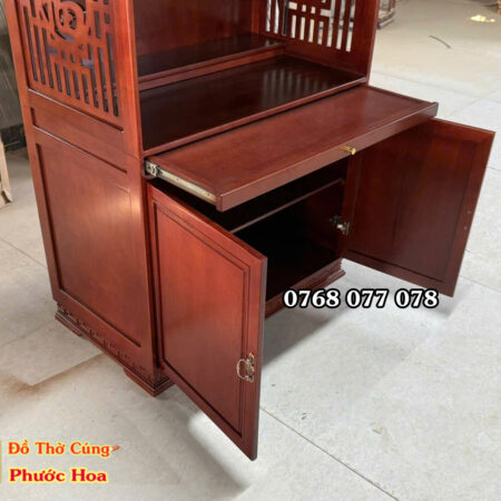 Tủ thờ 3 tầng ngang 1m07 có cánh cửa